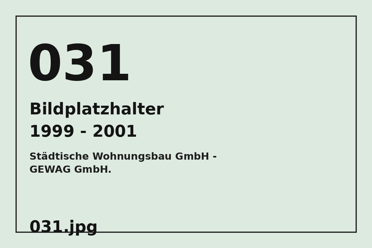 Bildplatzhalter 031.jpg für Städtische Wohnungsbau GmbH - GEWAG GmbH.