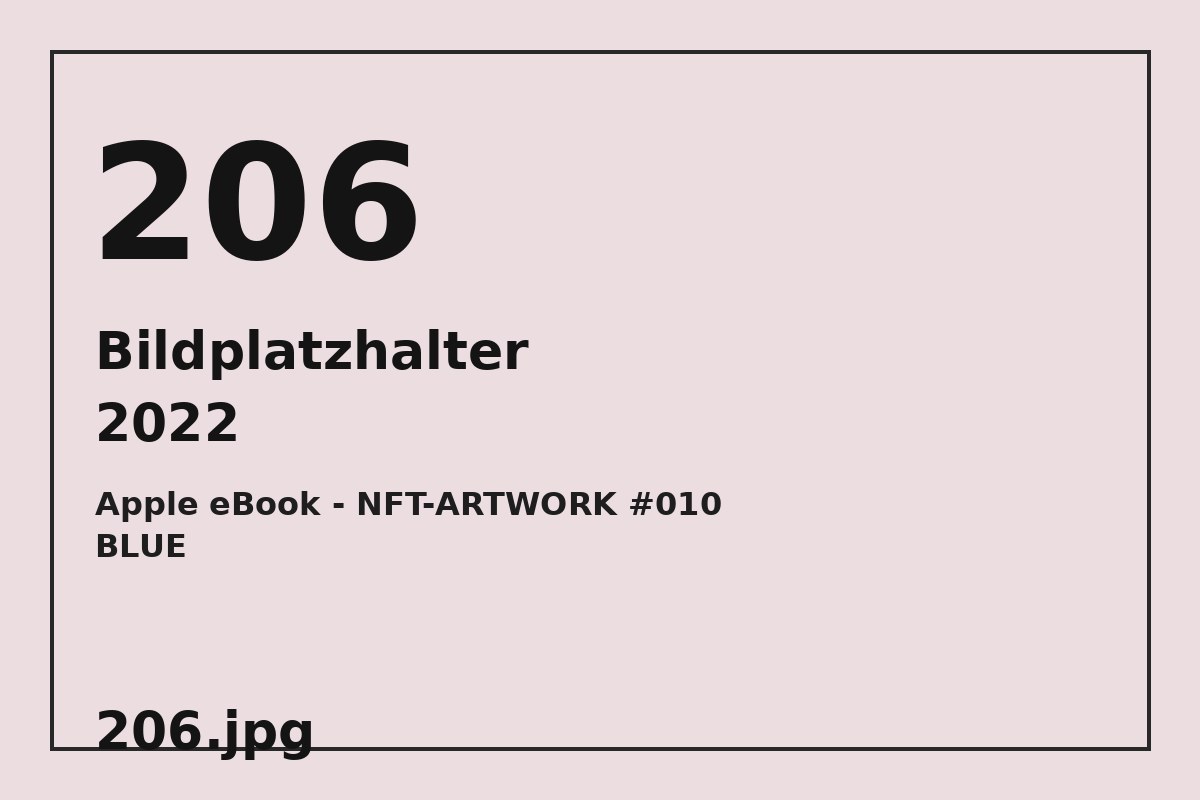 Bildplatzhalter 206.jpg für Apple eBook - NFT-ARTWORK #010 BLUE
